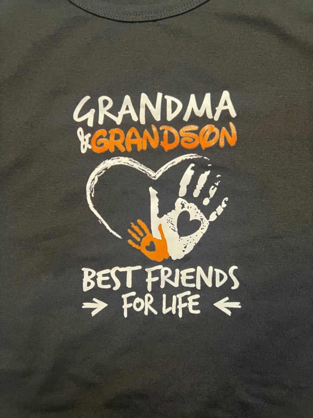 Grandma & Grandson Best Friends Tee Black Kids Shirt Graphic Size 6 Cotton - Picture 3 of 8